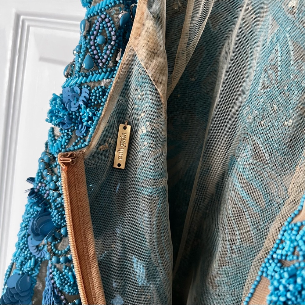 Cult Gaia Evangeline Beaded Jeweled Mini Dress in blue Size 00 $2998 - Picture 11 of 15